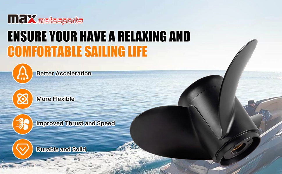 Amazon.com : Max Motosports Aluminum Outboard Propeller fit