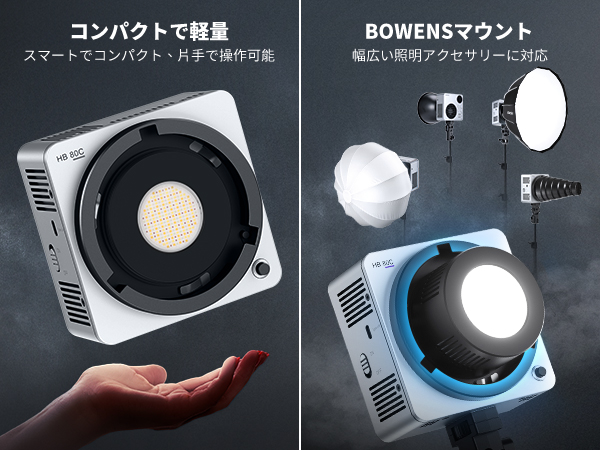 Amazon | NEEWER HB80C RGBWW LEDビデオライト 撮影用ライト 80W 高