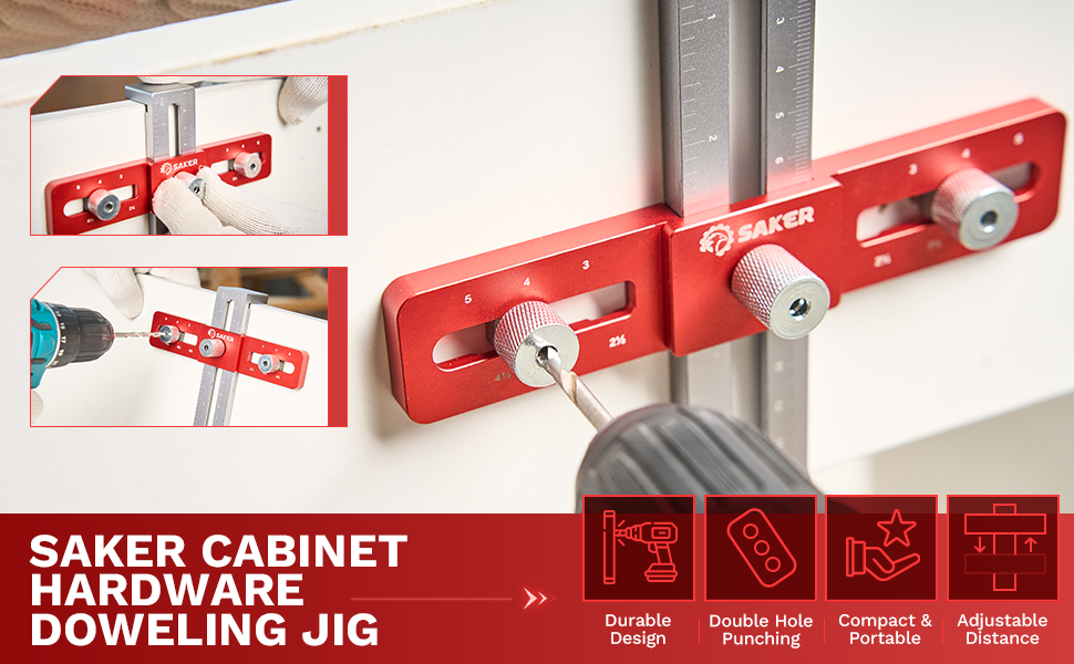 Saker Hardware Doweling Jig,Adjustable Template Tool