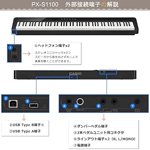 Amazon | カシオ PX-S1100 WE 純正スタンド+3本ペダルユニット付き Amazon | カシオ PX-S1100 WE 純正スタンド+3本ペダルユニット付き