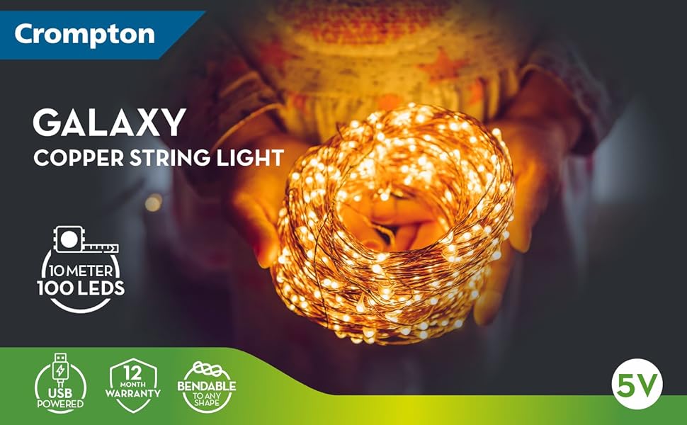 Buy Crompton Galaxy Decoration Copper USB Powered String Fairy Lights