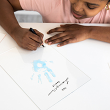 family handprint frame, family print, diy paint kit for family, home decor frame