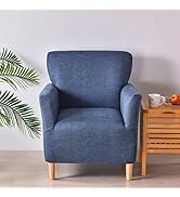ele ELEOPTION Armchair Slipcovers Chair Covers with Arms Stretch for Living Room Office Club Prin...
