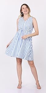 Blue Cotton Dress GMWD006B 1