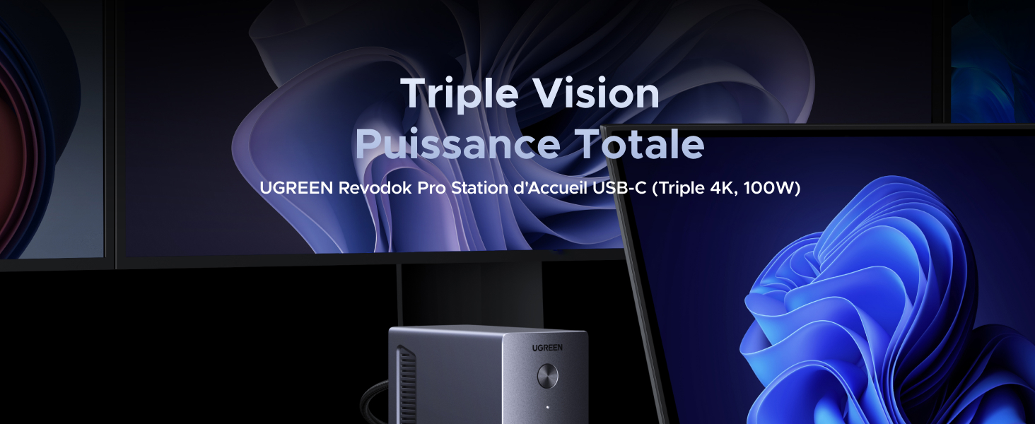 Le texte indique « Image 3 », « Triple Vision ». Illustration technique montrant des éléments lumineux bleus sur fond sombre avec des motifs géométriques.