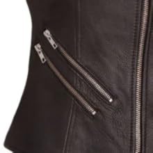 slash pocket of womens leather vest