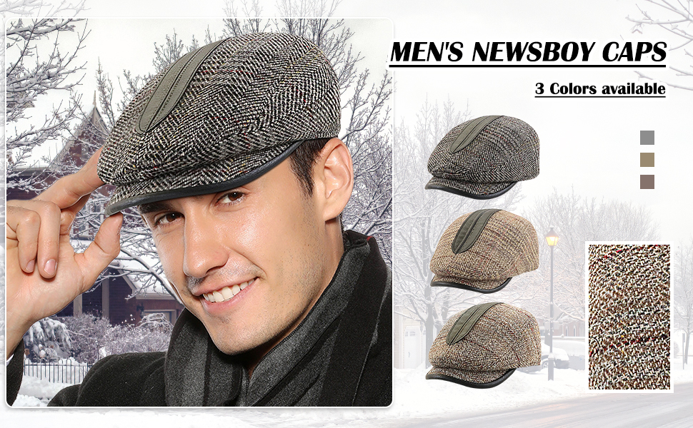 Newsboy Hats for Men Linen Beret Hat Cotton Buckle