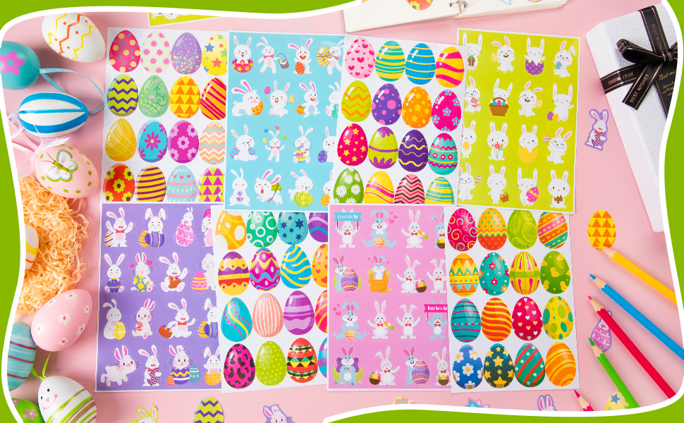 516Pcs Easter Stickers for Kids, Easter Bunny Egg Basket