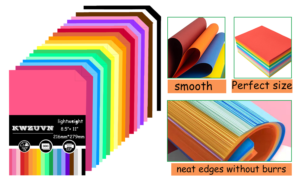 Amazon.com: 300 Sheets Colored Paper, 8.5 X 11 Colored