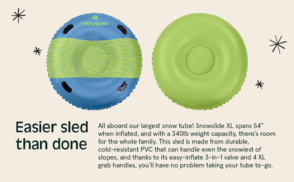 Amazon.com: Retrospec Snowslide XL 54” Inflatable Snow Tube