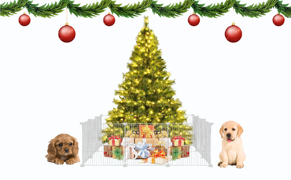 12 Pieces Christmas Tree Fences, 12 x 12 Inches Mini Metal