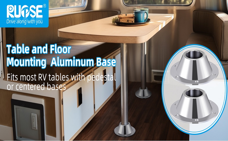 2 Pack RV Table Base Mount, RV Table Pedestal Base in Standard Size