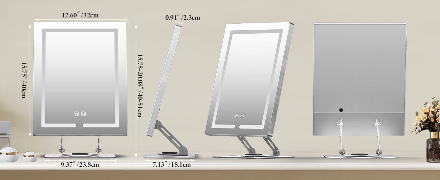 size of makeup mirror