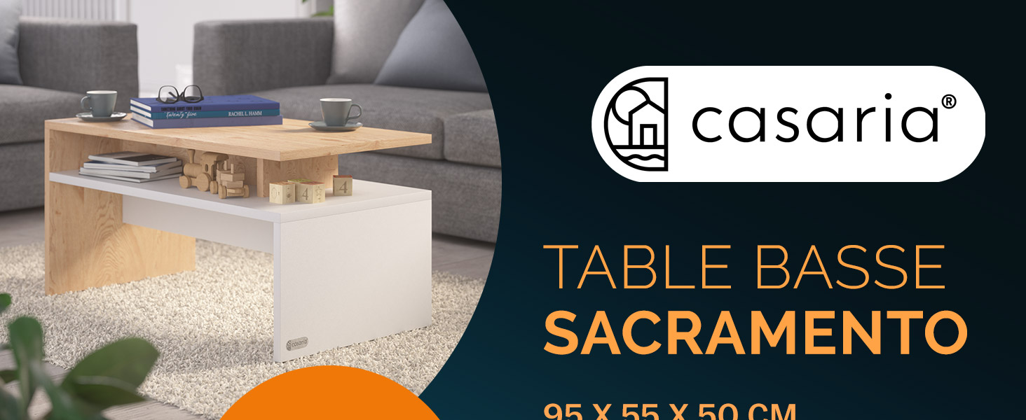 Table basse salon moderne design meubles de salon table basse relevable rectangulaire blanc chene