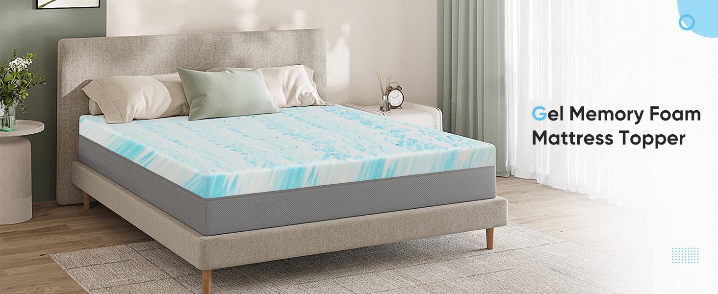 3 Inch Mattress Topper Twin XL Size, Gel Memory Foam