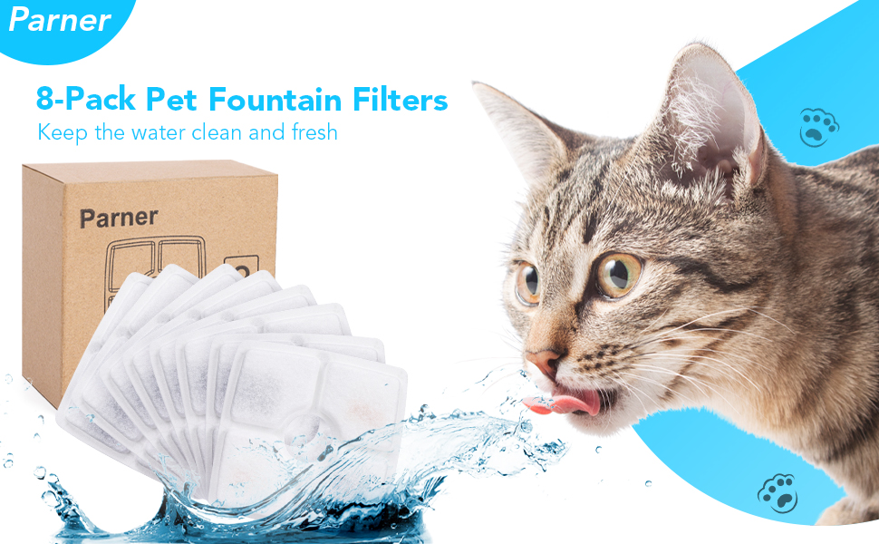 Filters for Pet Water Fountain, Cat Water Fountain filters, 8Pcs