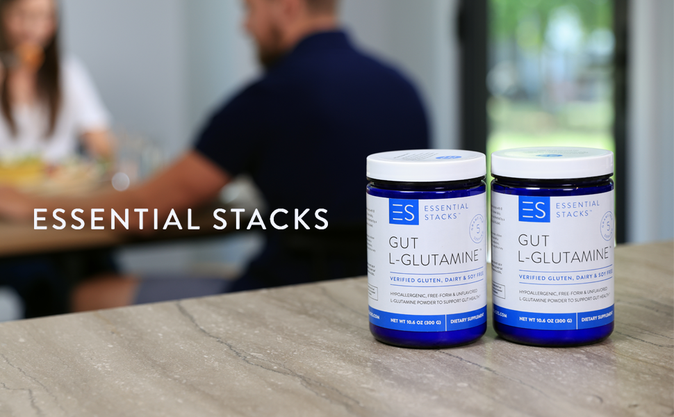 Essential Stacks Gut LGlutamine Powder Gluten, Dairy