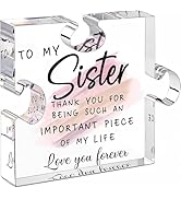 Sister Gifts 4 Inches Puzzle Piece Gift Acrylic Plaque Decorative Signs - Unique Birthday Gifts f...