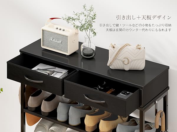 シューズラック3段斜面 下駄箱 靴箱 靴置き 靴収納ラック 傘掛けフック付き シューズラック3段斜面 下駄箱 靴箱 靴置き 靴収納ラック 傘掛け