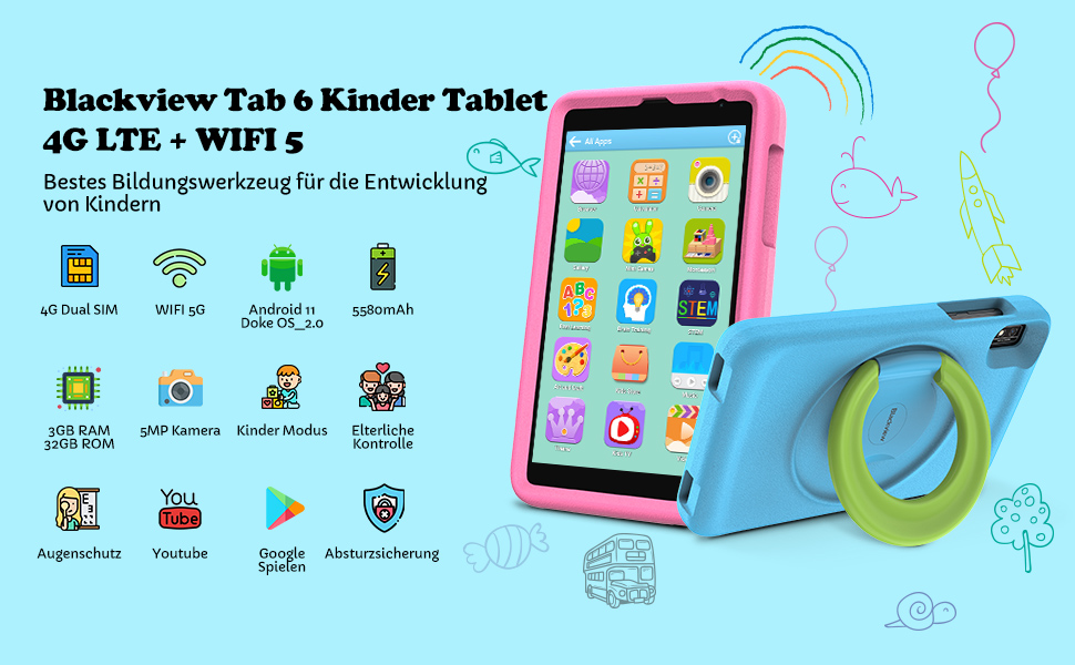 Blackview Tab 6 Kids tablet Kinder 8 zoll Android 11