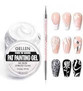 GELLEN White Pat Painting Gel, Gel Paint for Nails, French Nail Art, No Wipe Drawing Striping Lin...