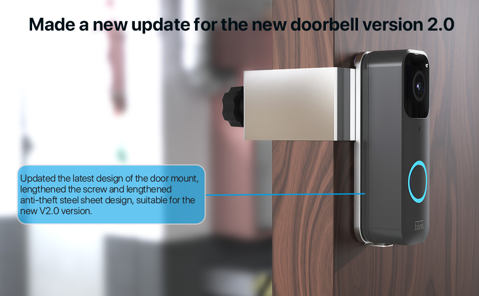 Blink Doorbell Door Mount,No Drill,AntiTheft Mount Made of high