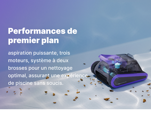 Niya Sonar F2 Robot Piscine Sans Fil - Nettoyage Fond - 1h30 Autonomie - Jusqu'à 8m