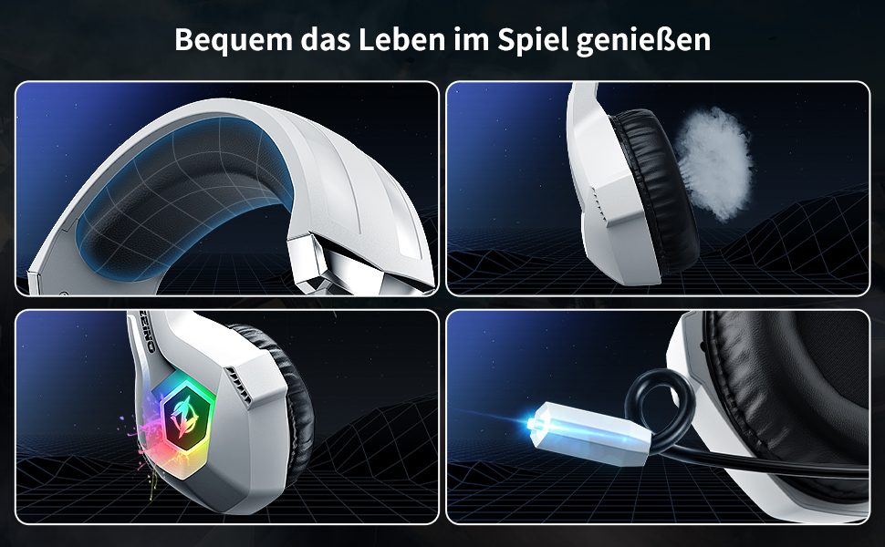 Ozeino Gaming Headset for PS4 PS5 PC with 3D Surround Sound Headset