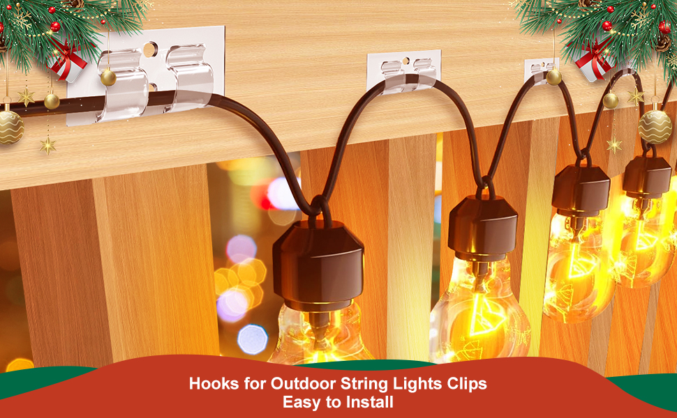 PRIWARE Hooks for Outdoor String Lights Clips, 20Pcs