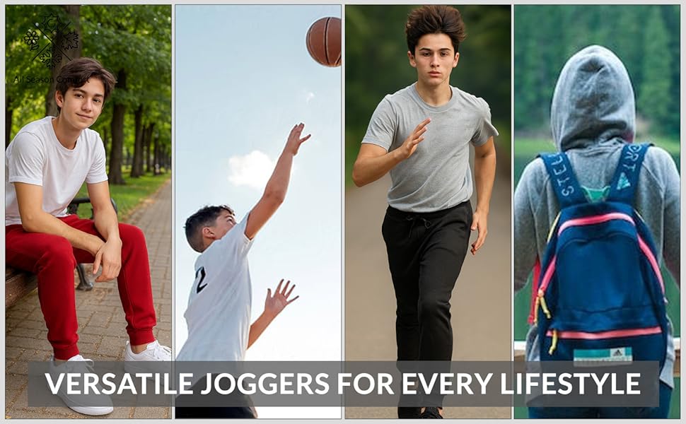 MONEY JONES ESSENTIALS Boys Sweatpants 3Pack - Fleece Joggers, Drawstring & Pockets, Slim Fit - Order 1 Size Up for Relax Fit 8 workout black grey sweats athletic gym track jogger jogging gray zipper para hombre