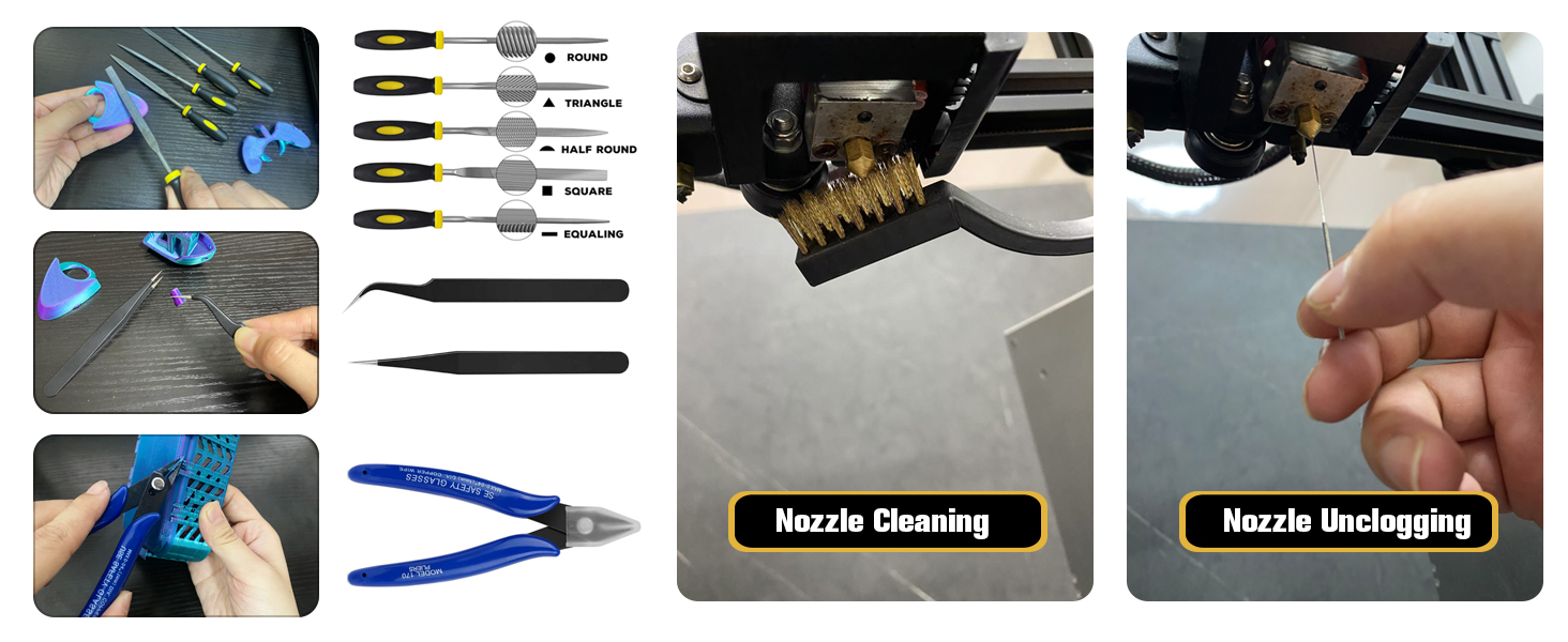 3D Printer Tools Kit with Tool Organizer Bag,3D Printing Essential Accessories, Nozzle Cleaning Kit, Deburring Tool & Scraper for 3D Printing Maintenance - Removing, Smoothing, and Finishing 14 3d printer tools kit essential 3d printing tools set 3d printer starter kit bundle