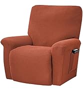 MIFXIN Recliner Cover Stretch Reclining Sofa Slipcover 4 Piece Soft Elastic Couch Covers for 1 Se...