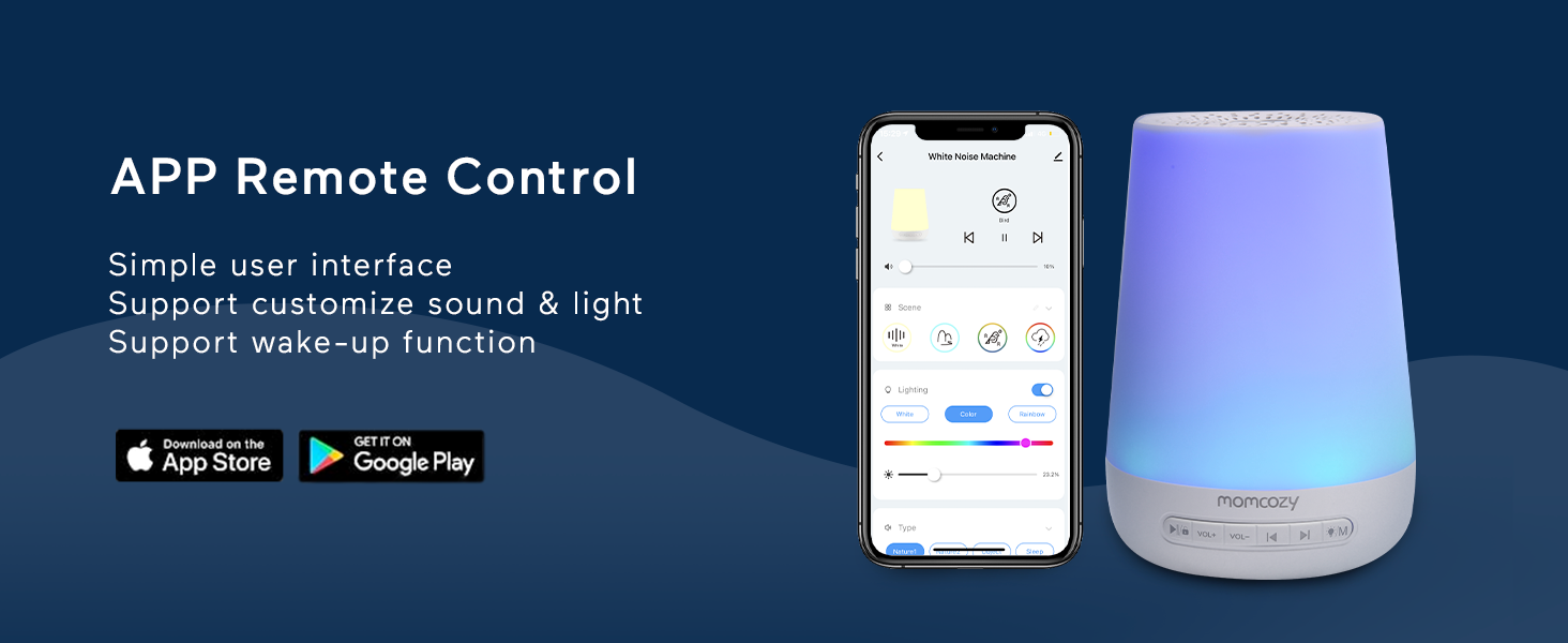 Momcozy White Noise Machine,Sound Machine for Baby Adults with 7 Colour