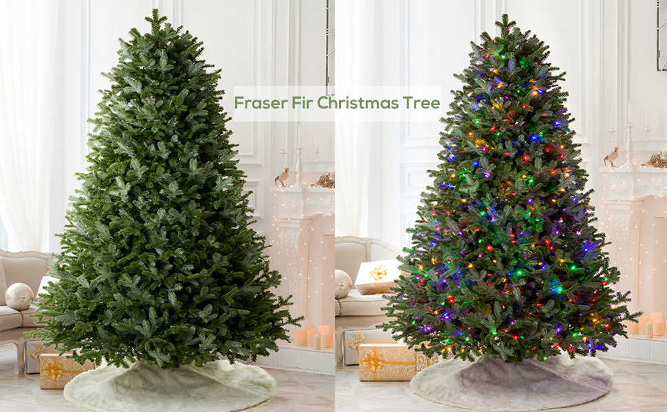 Amaoasis Premium Artificial Unlit Full Christmas Tree 9 Foot Frazer Fir, Non Lights