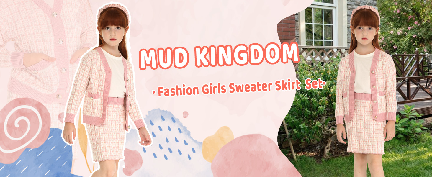 girls cardigan with skirt sweater outfit