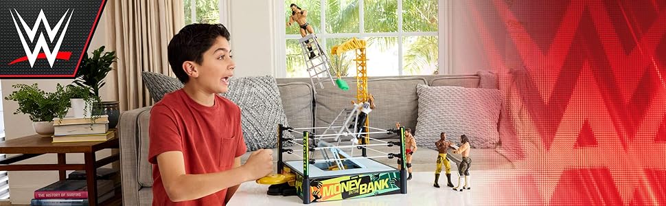 Amazon.com: Mattel WWE Money in The Bank Cash-in Ring Playset with