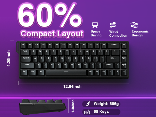 Mechanical Gaming Keyboard 60%