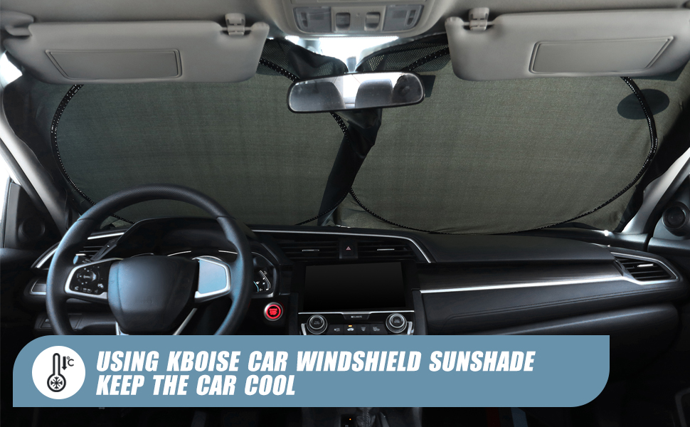 KBOISE Foldable Windshield Sun Shade with Storage Pouch
