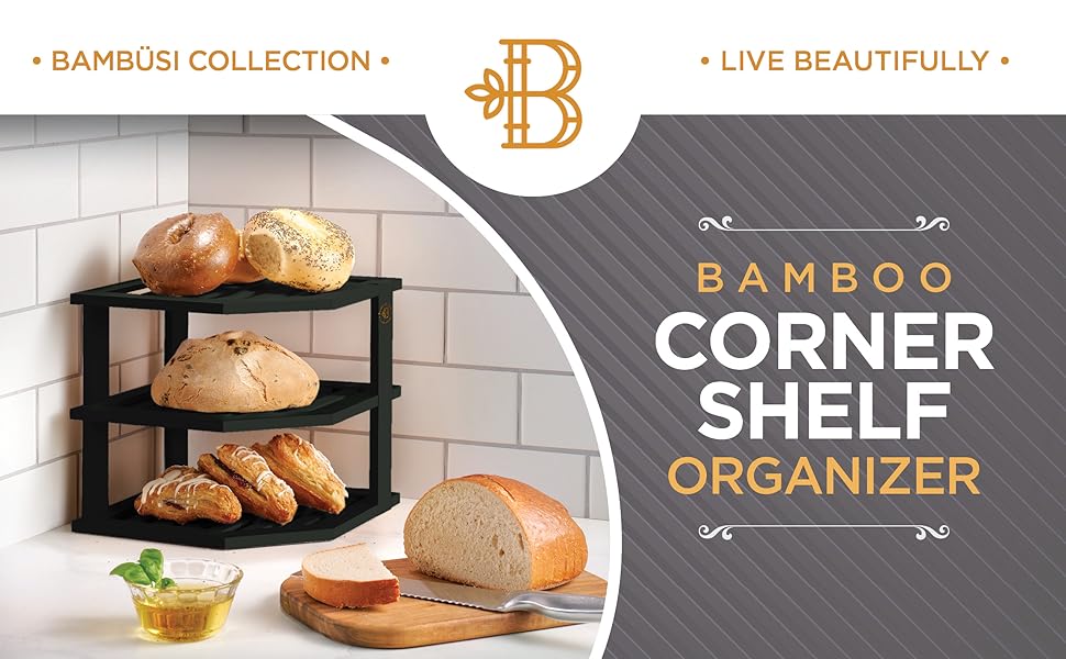 Bambüsi Plate Organizer for Bamboo Kitchen and