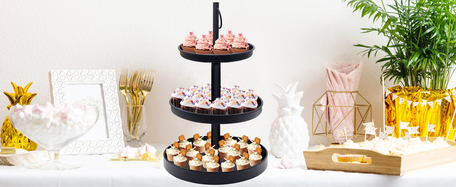 Cupcake Stand for 50 Cupcakes, Metal 3 Tier Cupcake Tower