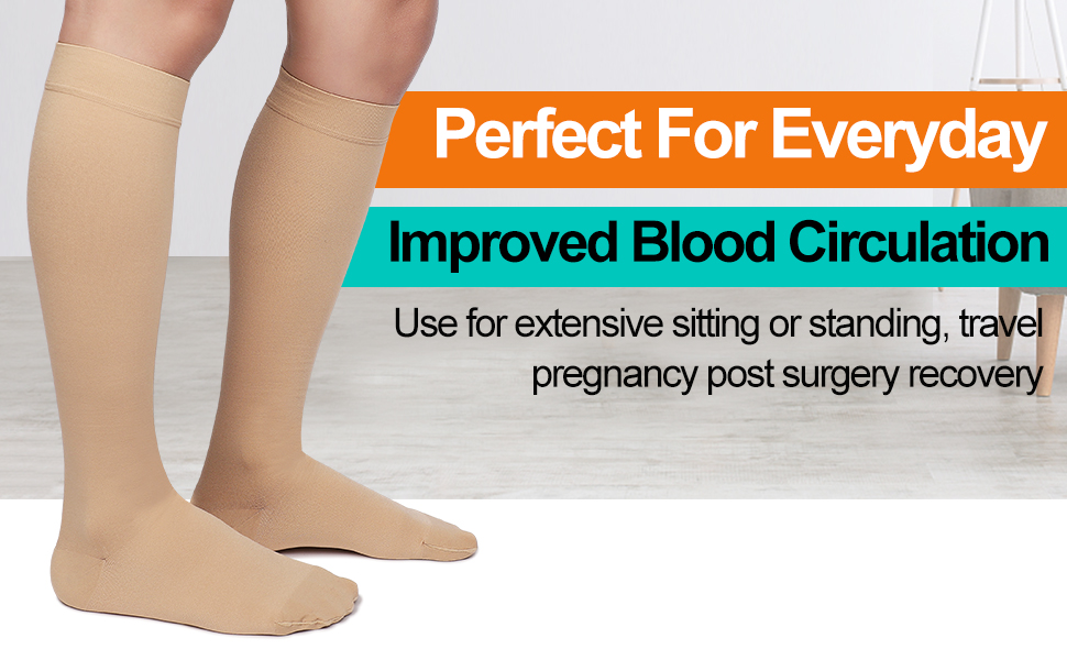 MGANG Compression Socks, Closed Toe, 2030 mmHg Graduated