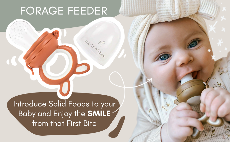 Moss and Fawn Forage Feeder, Soothing Silicone Frozen Baby