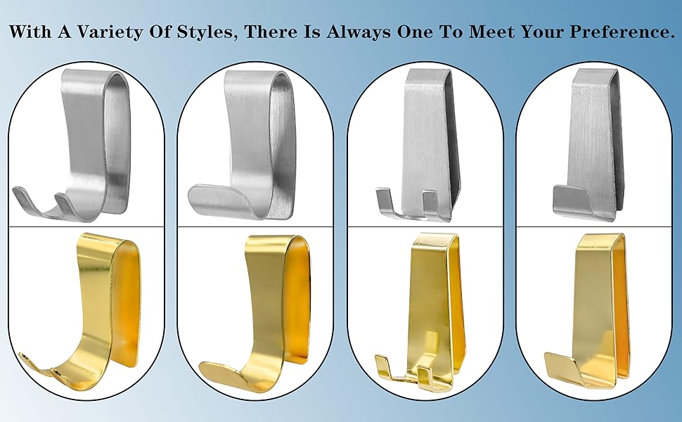 Four Stainless Steel Hooks