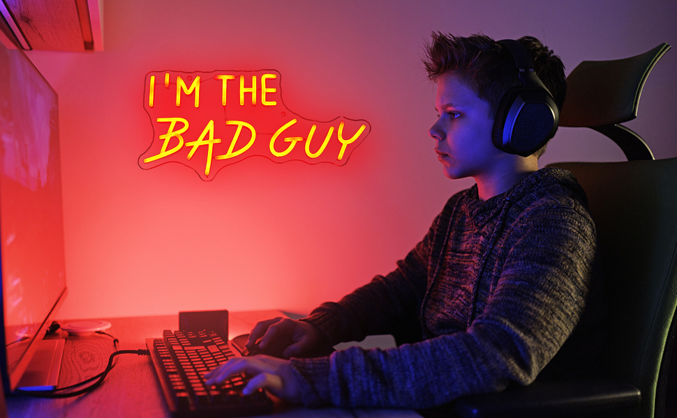 I'm the Bad Guy Neon Sign Quotes Red LED Neon Lights Signs
