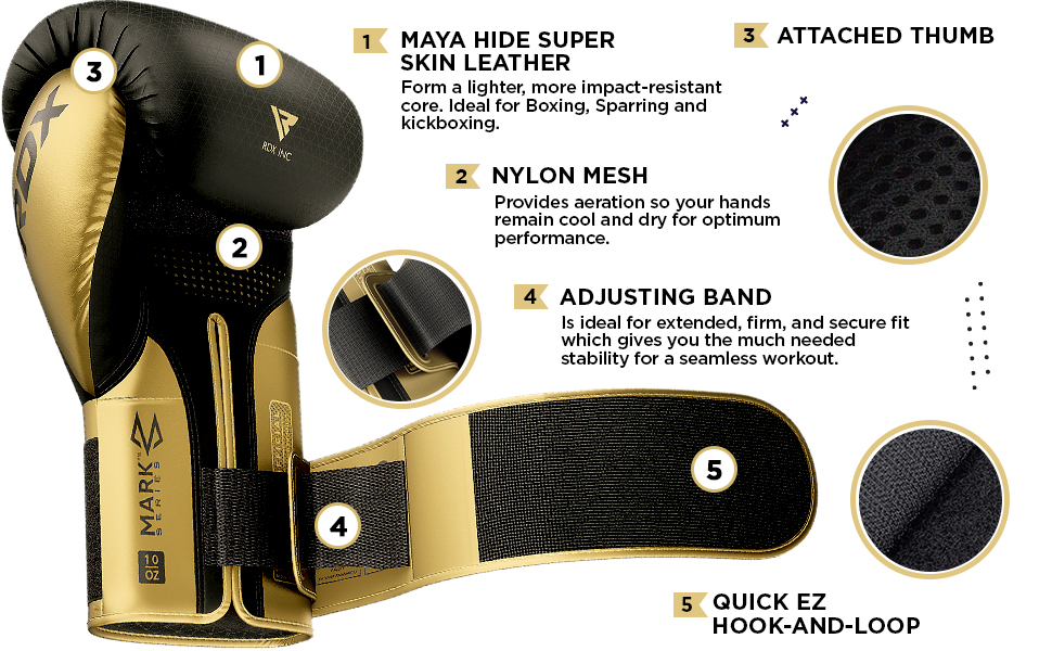 RDX Professional Boxing Fight Gloves, Mark PRO Competition Fighter Gloves