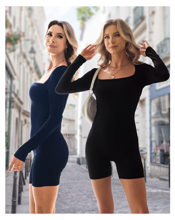 Long sleeve workout jumpsuit shorts romper