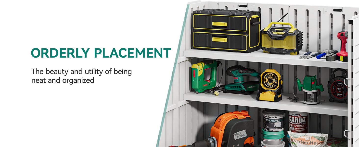 YITAHOME 35 Cuft Resin Storage Shed Shelves, 47 in x 12.6