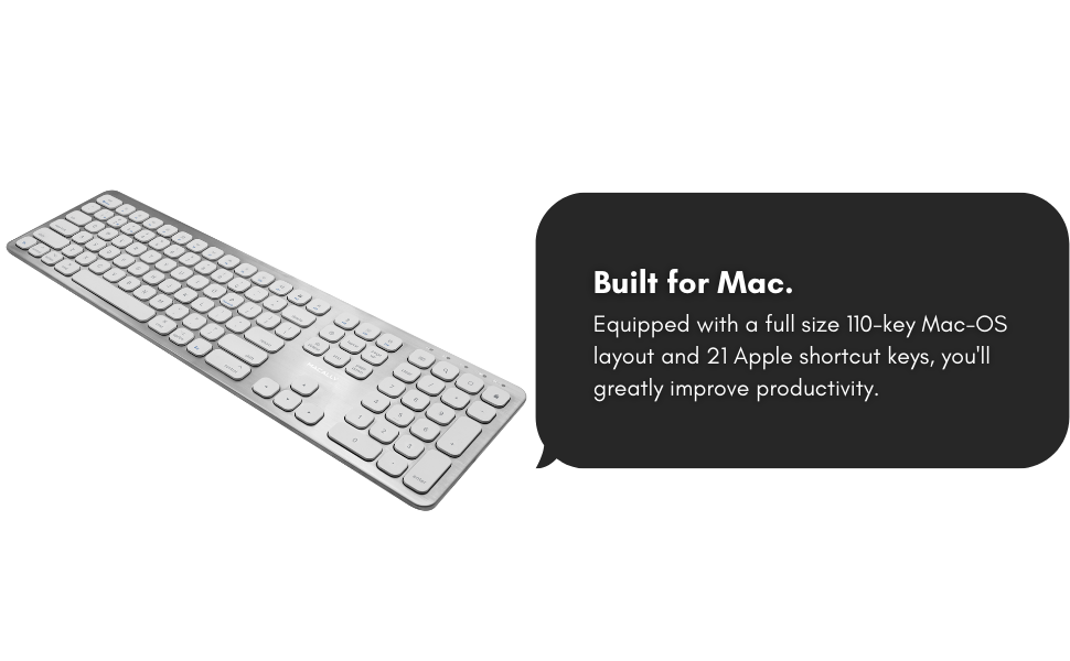 Macally Premium Wireless Bluetooth Keyboard for Mac, iMac