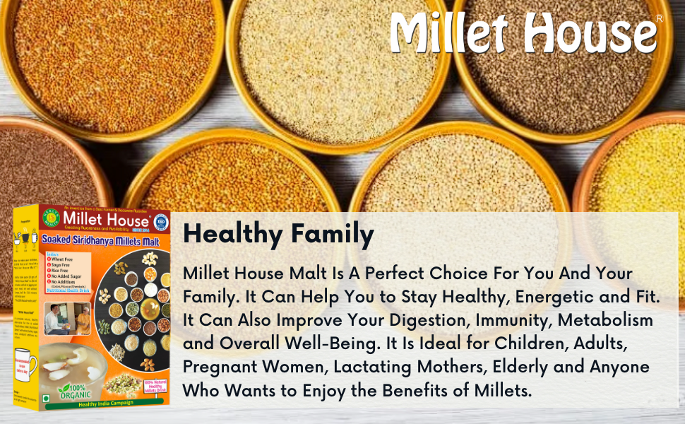 Millet House Malt100 Healthy Natural Millets Drink(500gm) Wheat
