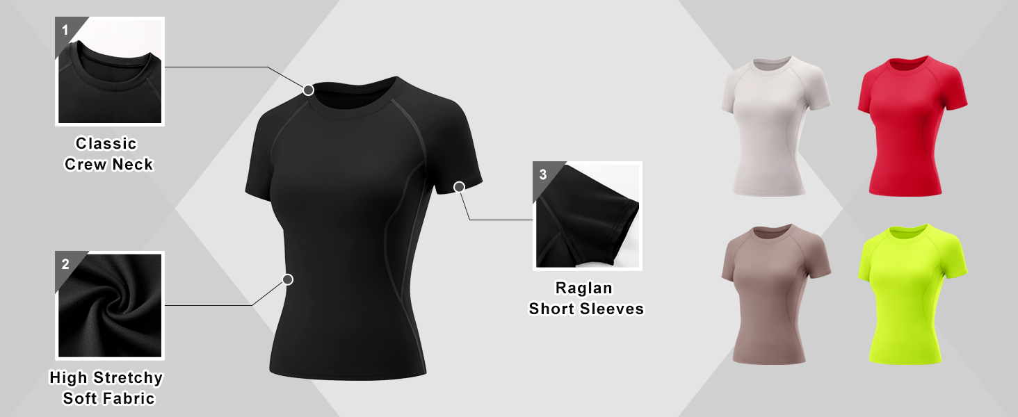 black workout tops for women
